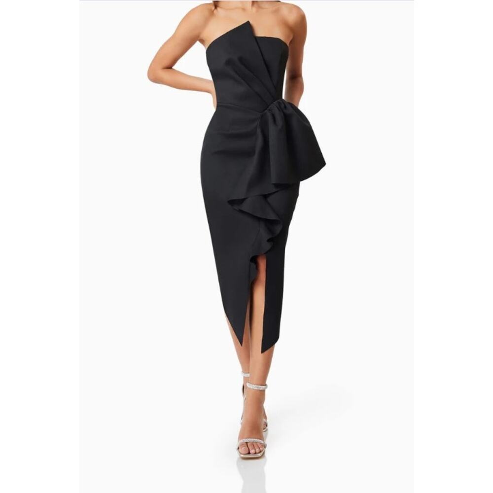 Elliatt Reception Midi Dress in Black